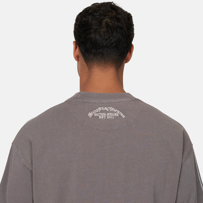 Good For Nothing Overlock Washed Grey T-shirt