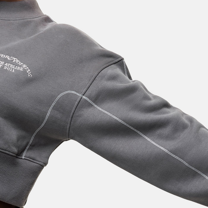 Good For Nothing Overlock Washed Gunmetal Hoodie