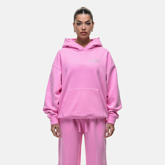 good for nothing Overlock Washed Pink Hoodie