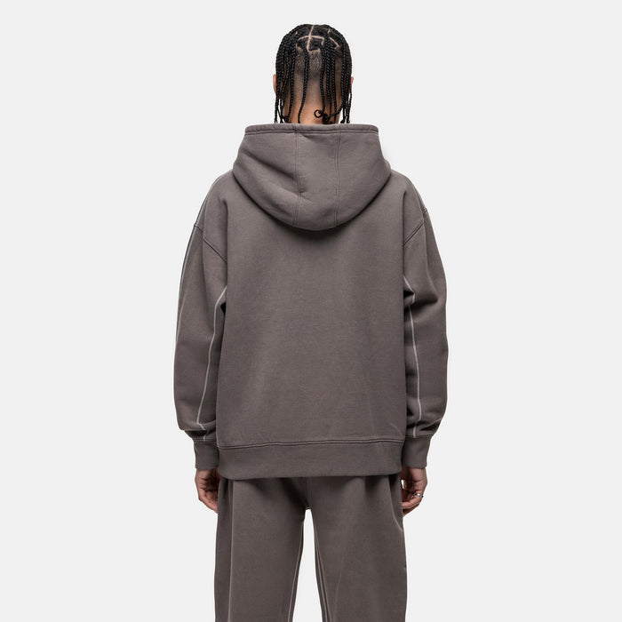 Good For Nothing Overlock Washed Taupe Hoodie