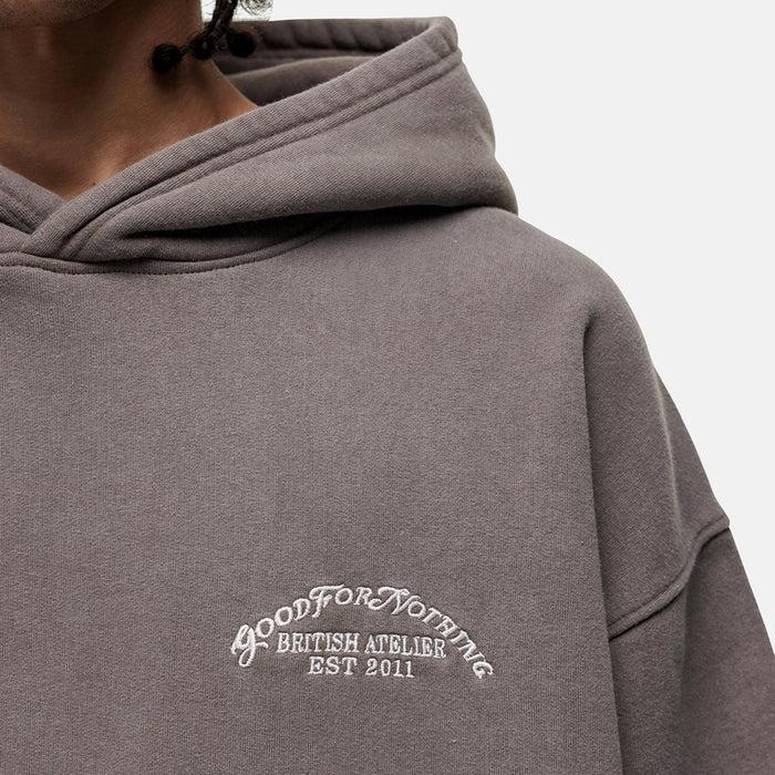 Good For Nothing Overlock Washed Taupe Hoodie
