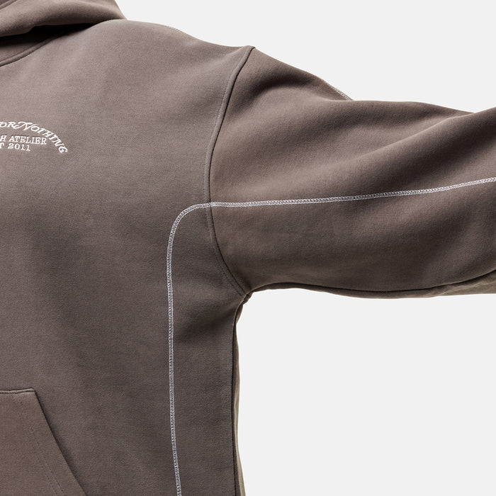 Good For Nothing Overlock Washed Taupe Hoodie