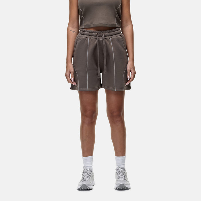 good for nothing Overlock Washed Taupe Shorts