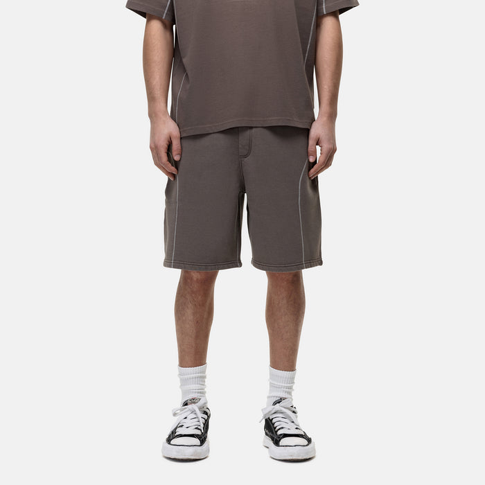 good for nothing Overlock Washed Taupe Shorts