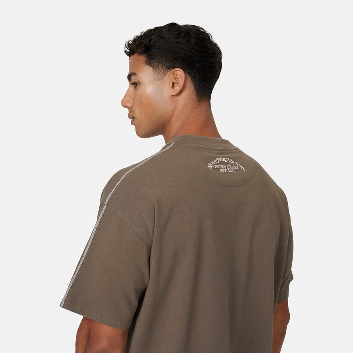 Good For Nothing Overlock Washed Taupe T-shirt