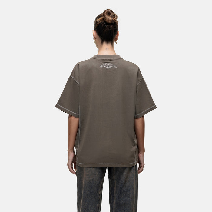 Good For Nothing Overlock Washed Taupe T-shirt