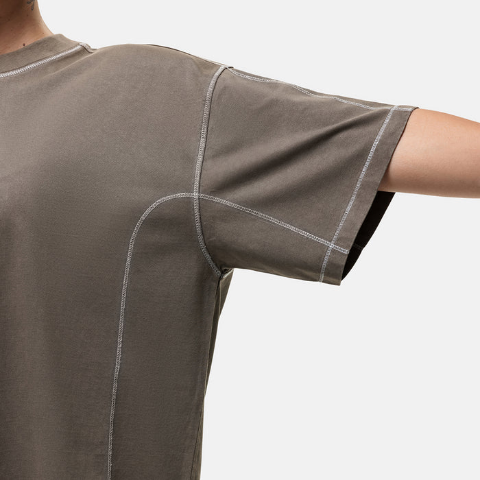 Good For Nothing Overlock Washed Taupe T-shirt