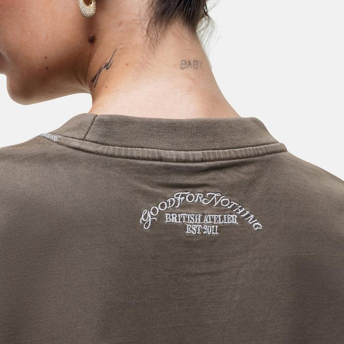 Good For Nothing Overlock Washed Taupe T-shirt
