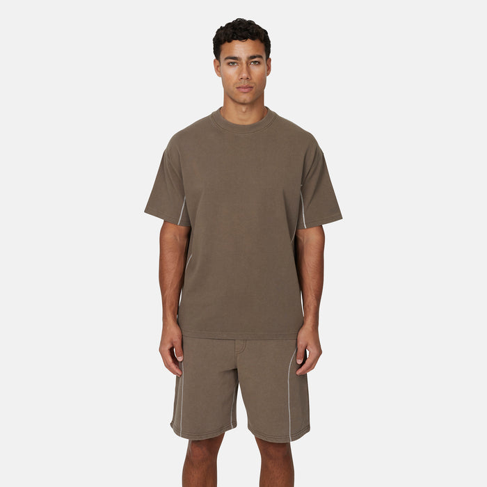 good for nothing Overlock Washed Taupe T-shirt