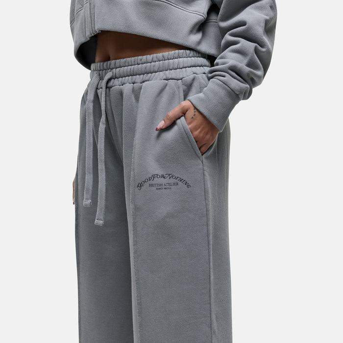 Good For Nothing Raw Seam Washed Grey Sweatpants