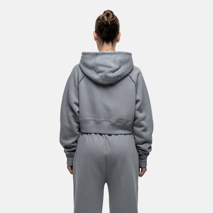 Good For Nothing Raw Seam Washed Grey Zip Hoodie