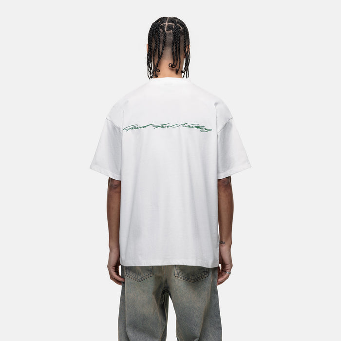 good for nothing Scribble Embroidery White T-shirt