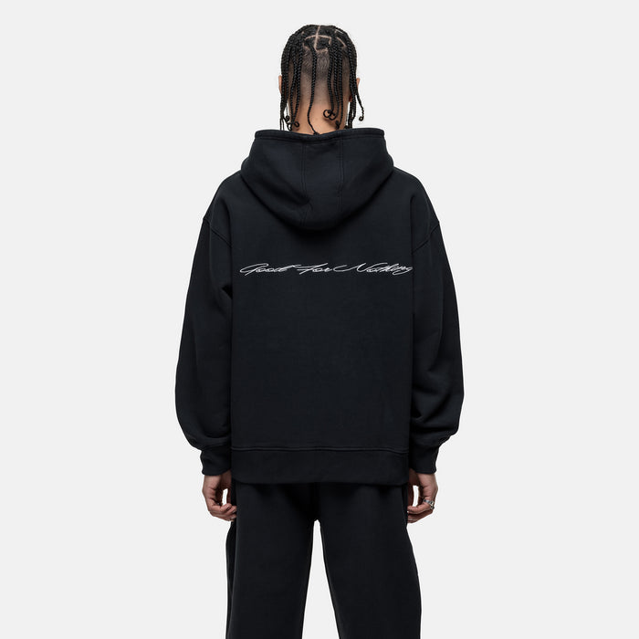 Good For Nothing Scribble Washed Black Hoodie