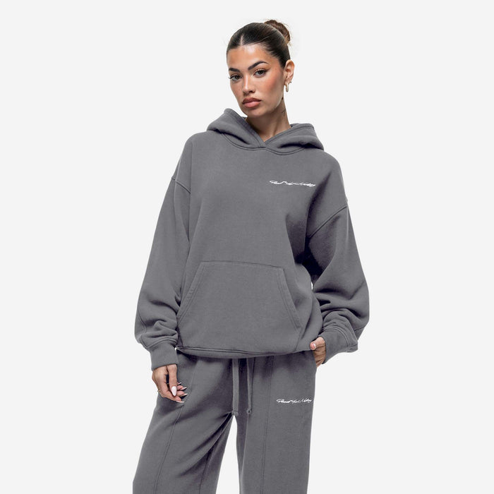 Good For Nothing Scribble Washed Grey Hoodie