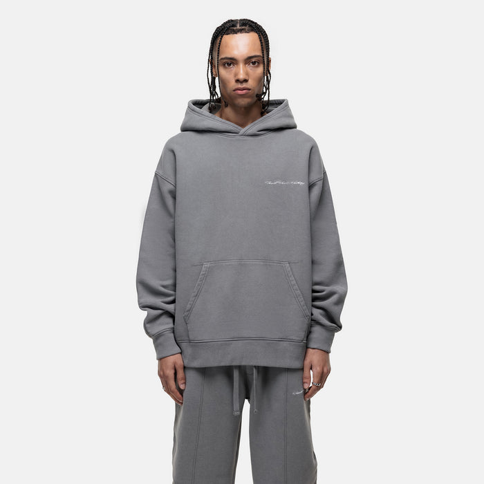 good for nothing Scribble Washed Grey Hoodie