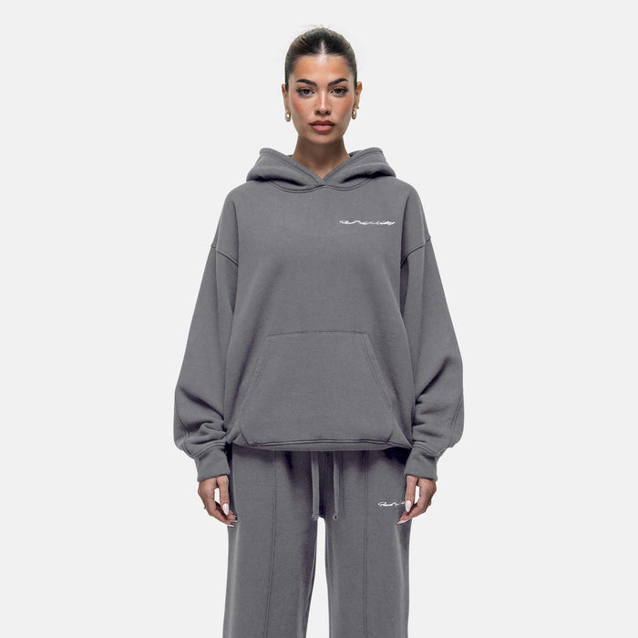 good for nothing Scribble Washed Grey Hoodie