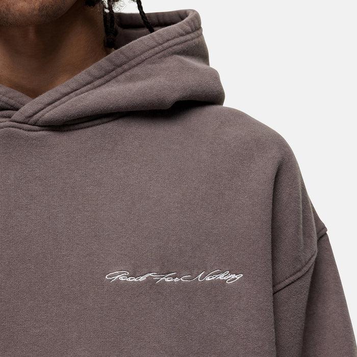 Good For Nothing Scribble Washed Taupe Hoodie