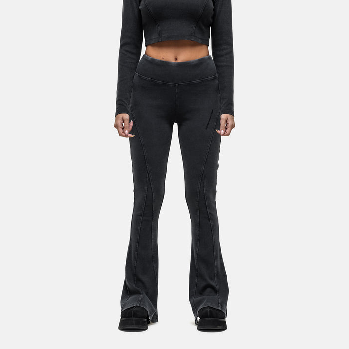 good for nothing Seam Washed Black Flared Leggings