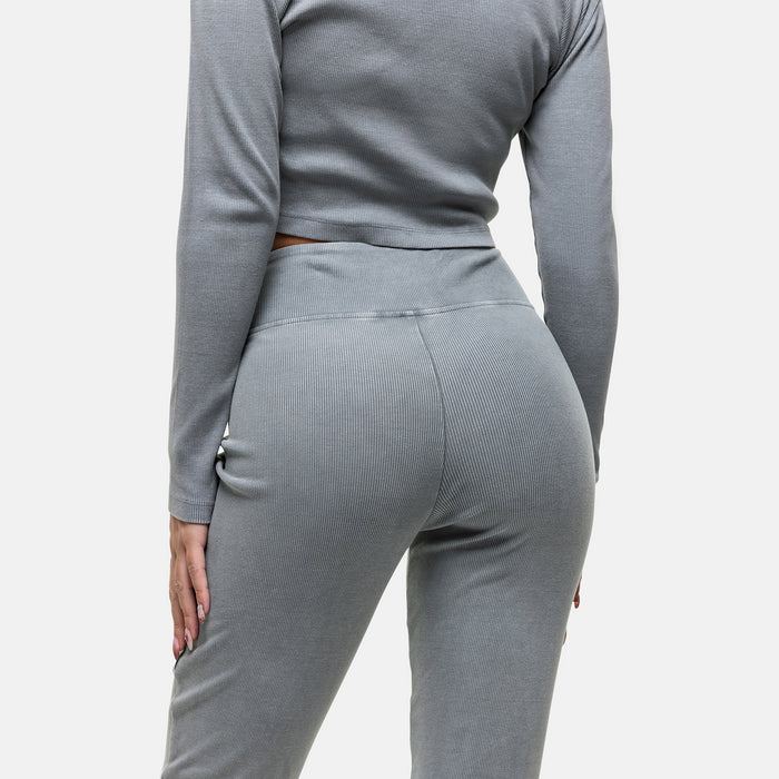 Good For Nothing Seam Washed Grey Flared Leggings