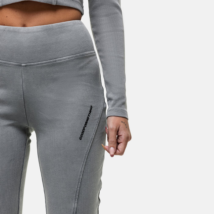Good For Nothing Seam Washed Grey Flared Leggings