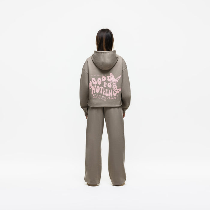 Good For Nothing Stamp Taupe Hoodie (Final Sale)