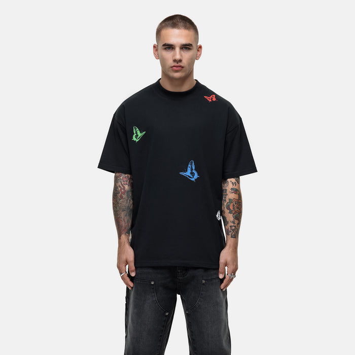 good for nothing Vacation Butterfly Black T-shirt