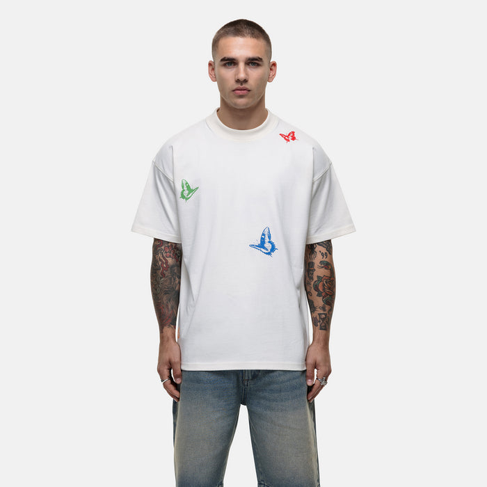 good for nothing Vacation Butterfly Cream T-shirt