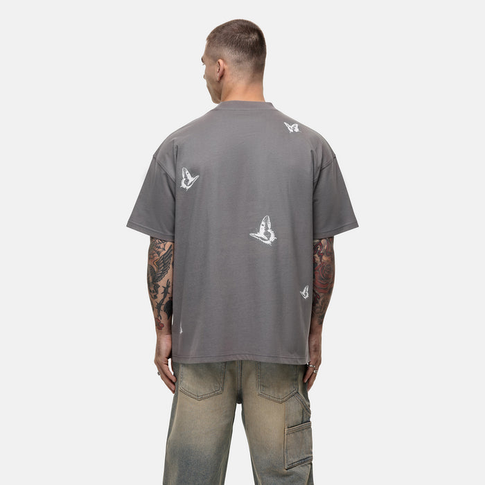 Good For Nothing Vacation Butterfly Grey T-shirt