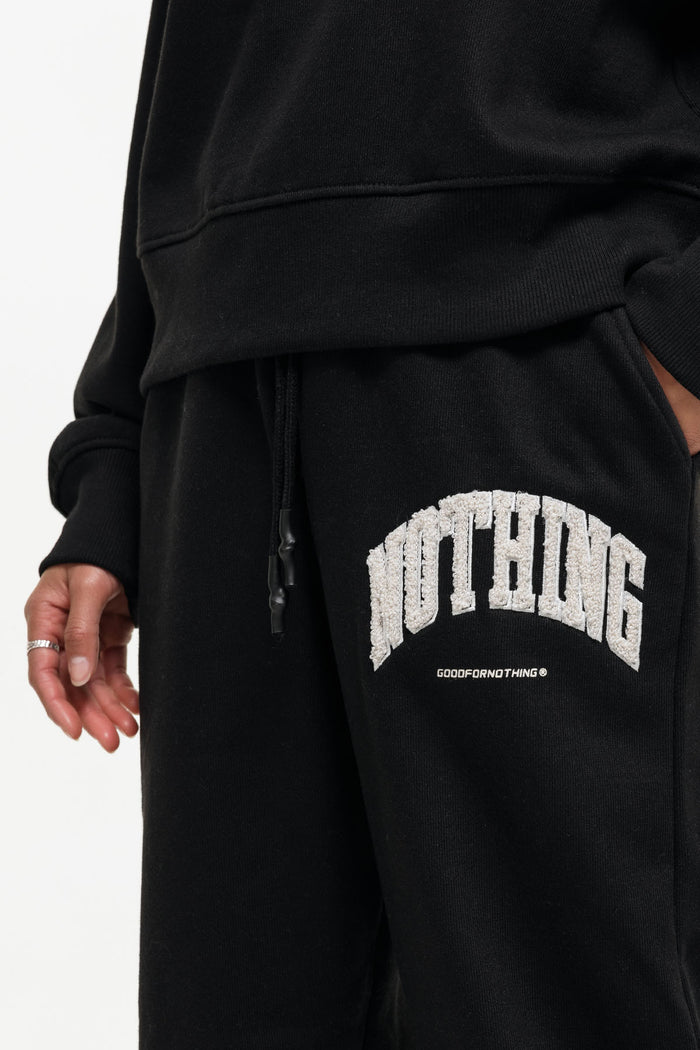 Good For Nothing Varsity Boucle Black Jogger