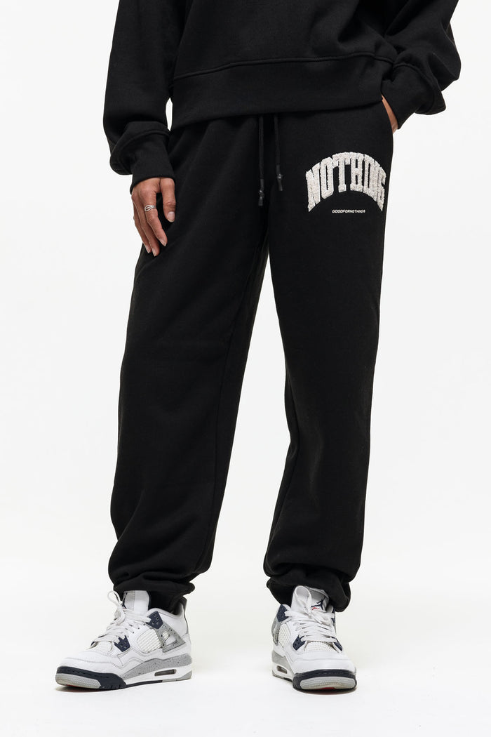 good for nothing Varsity Boucle Black Jogger