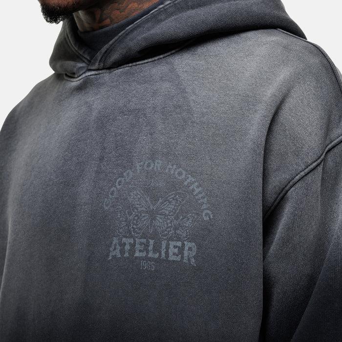 Good For Nothing Vintage 1986 Faded Black Hoodie