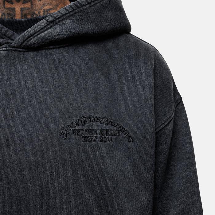 Good For Nothing Vintage Black Wash Hoodie