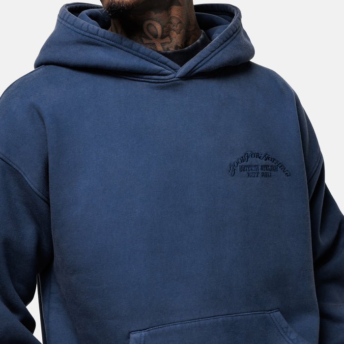 Good For Nothing Vintage Blue Wash Hoodie