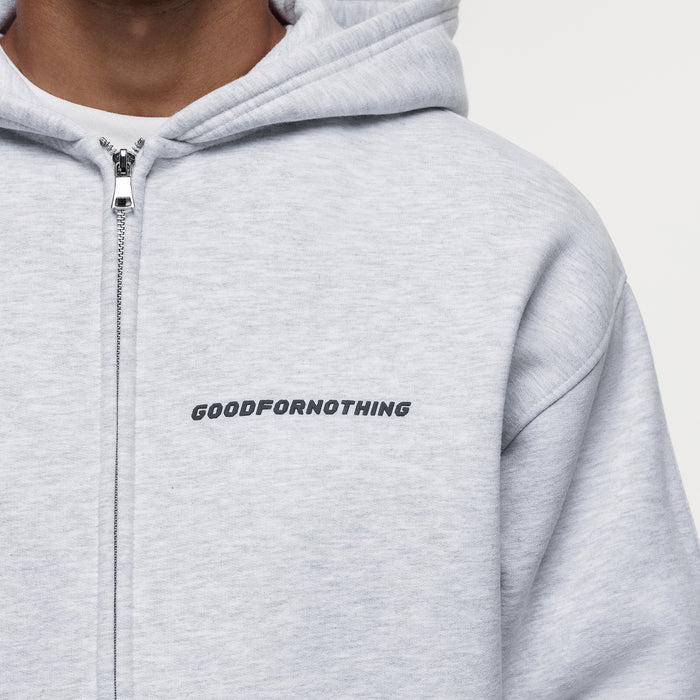 Good For Nothing Vintage Grey Marl Zip Hoodie