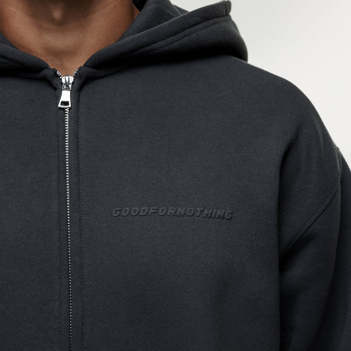 Good For Nothing Vintage Onyx Black Zip Hoodie