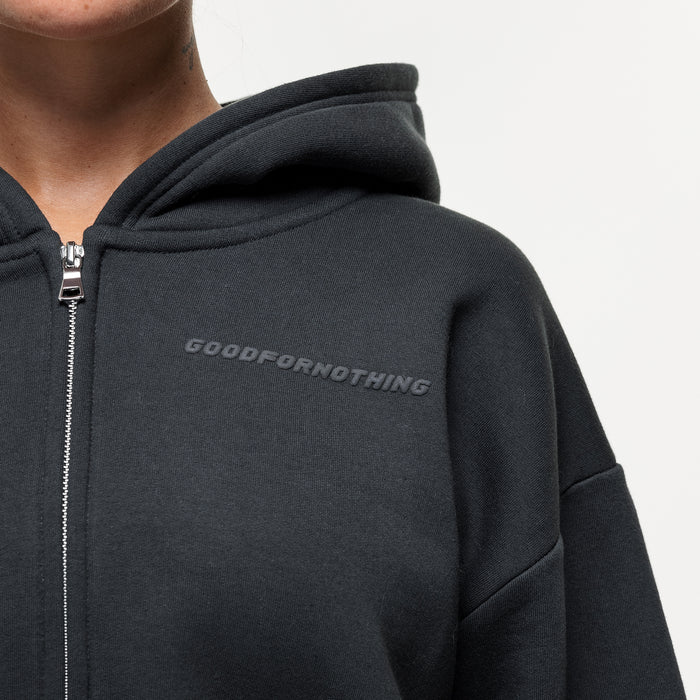 Good For Nothing Vintage Onyx Black Zip Hoodie
