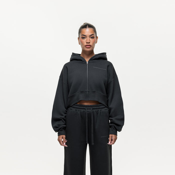 good for nothing Vintage Onyx Black Zip Hoodie