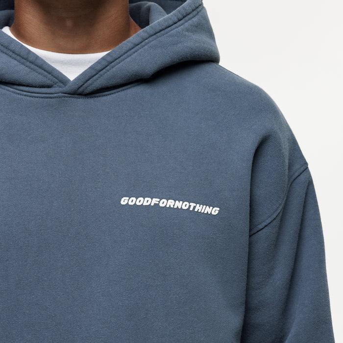 Good For Nothing Vintage Washed Blue Hoodie