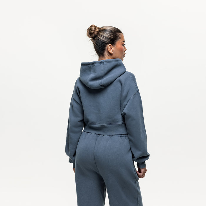 Good For Nothing Vintage Washed Blue Zip Hoodie