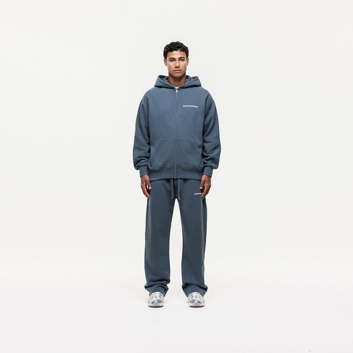 Good For Nothing Vintage Washed Blue Zip Hoodie