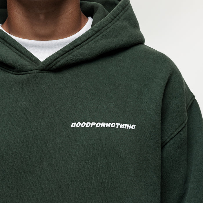 Good For Nothing Vintage Washed Green Hoodie