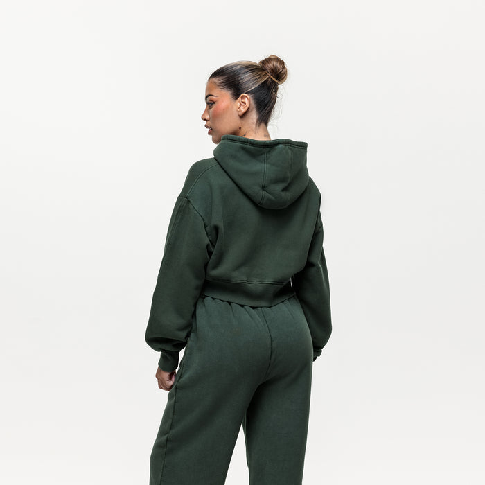 Good For Nothing Vintage Washed Green Zip Hoodie