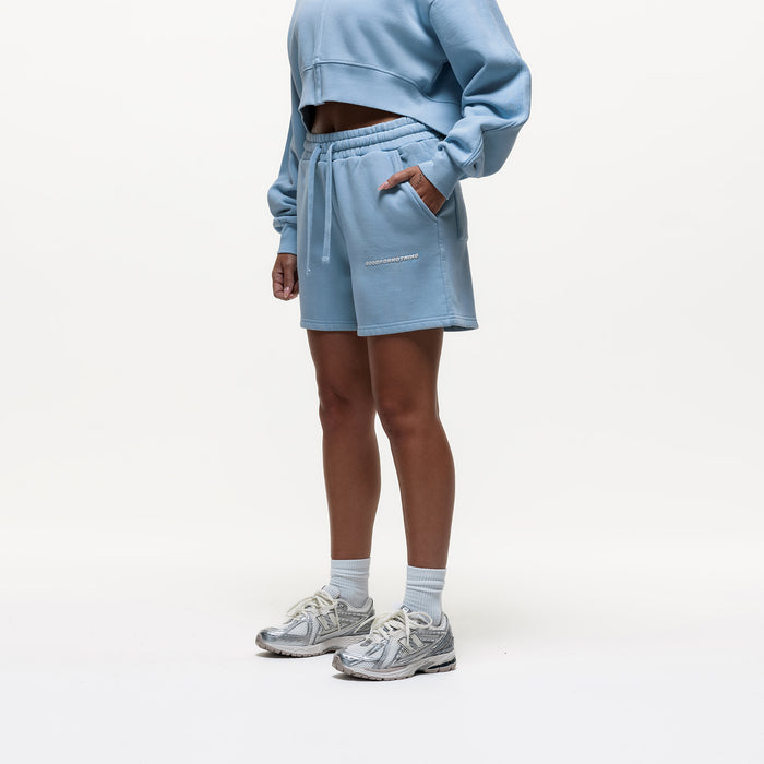 good for nothing Vintage Washed Powder Blue Shorts