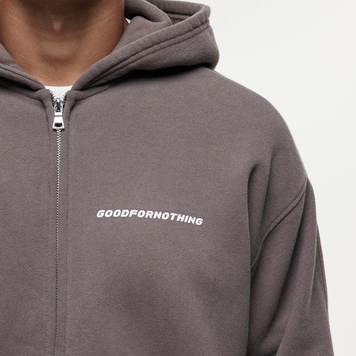 Good For Nothing Vintage Washed Taupe Zip Hoodie