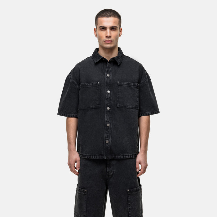 good for nothing Washed Black Denim Overshirt