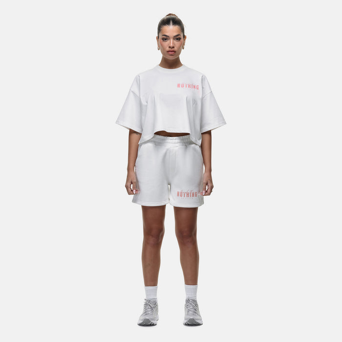 Good For Nothing Washed Butterfly Off White Shorts