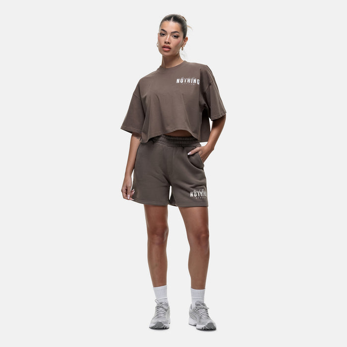Good For Nothing Washed Butterfly Taupe Shorts