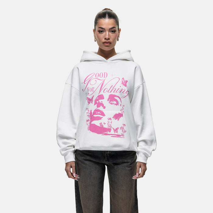 good for nothing Washed Off White Blossom Hoodie