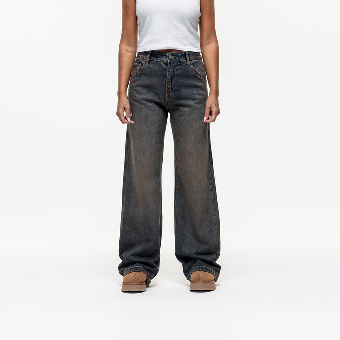 good for nothing Washed Rust Blue Baggy Denim Jean