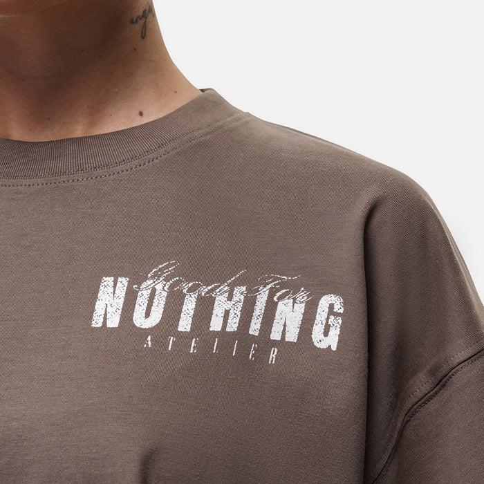 Good For Nothing Washed Taupe Butterfly T-shirt